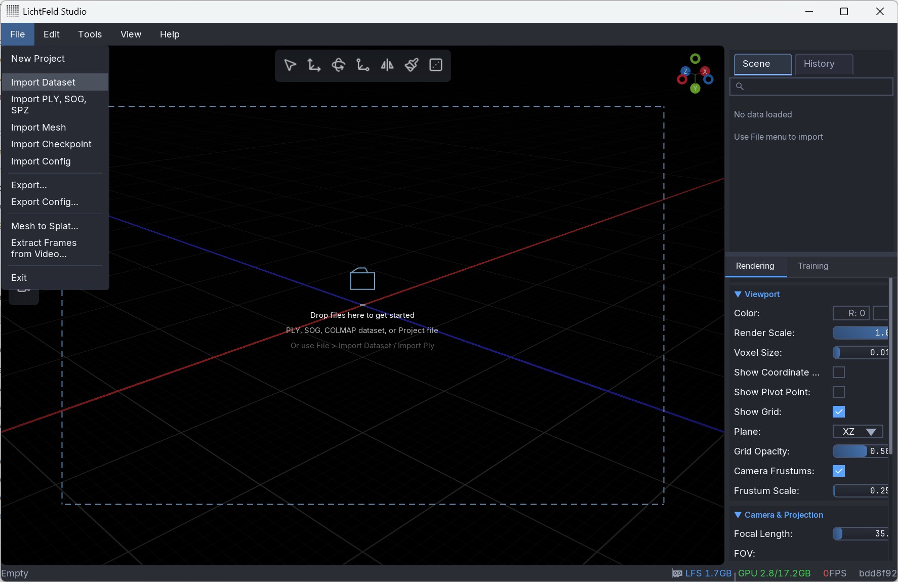 LichtFeld Studio COLMAP import