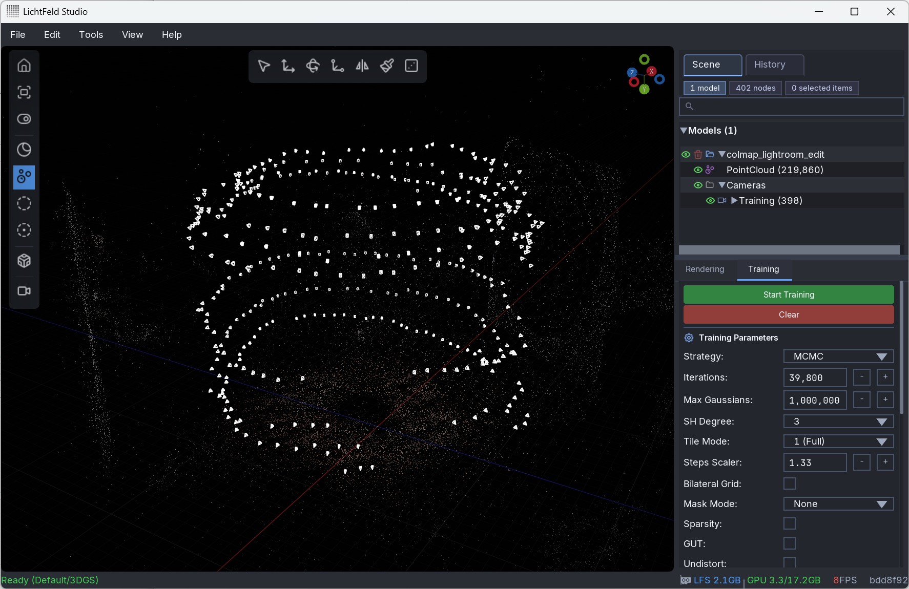 LichtFeld Studio training parameters