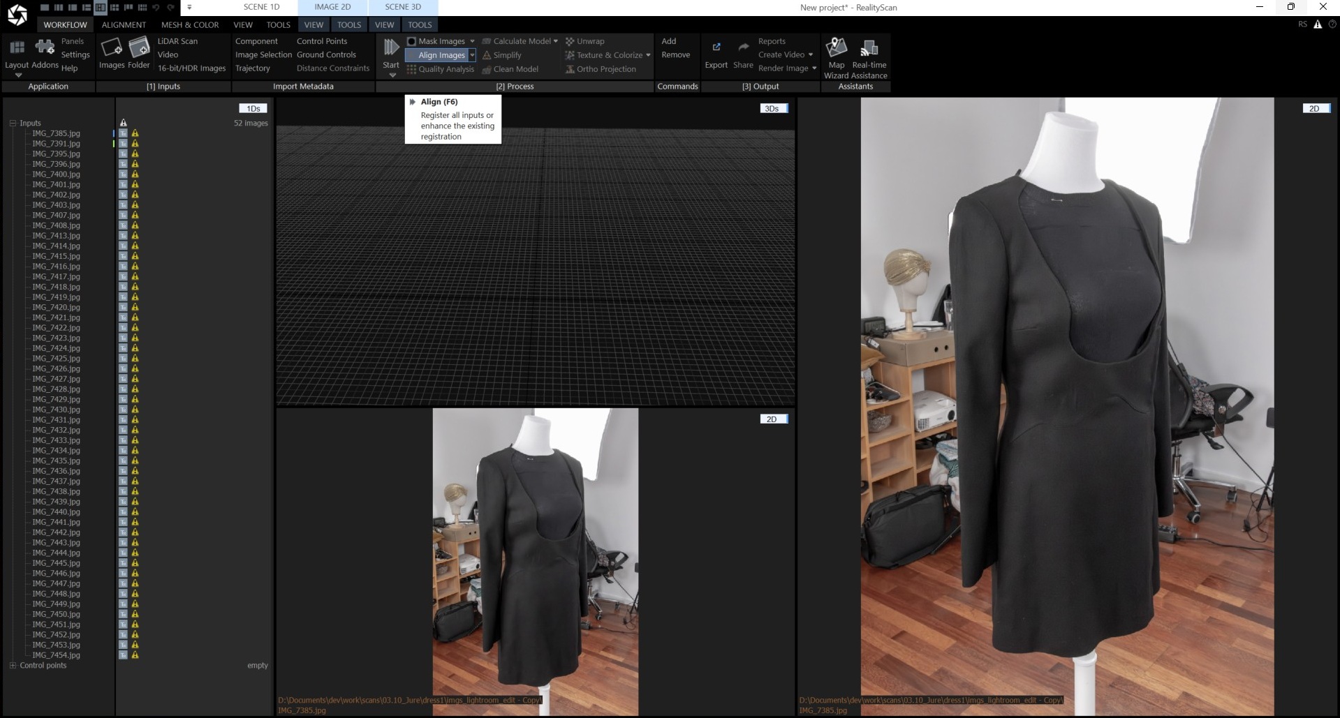 RealityScan image alignment step